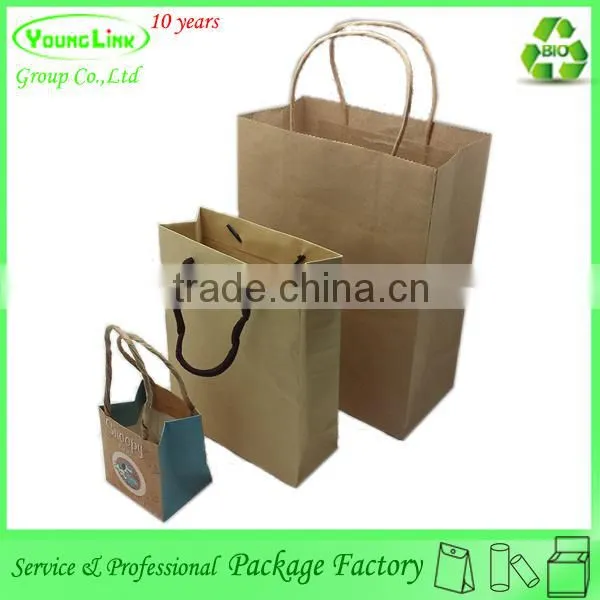 Custom printing mini cute kraft paper bag with paper string