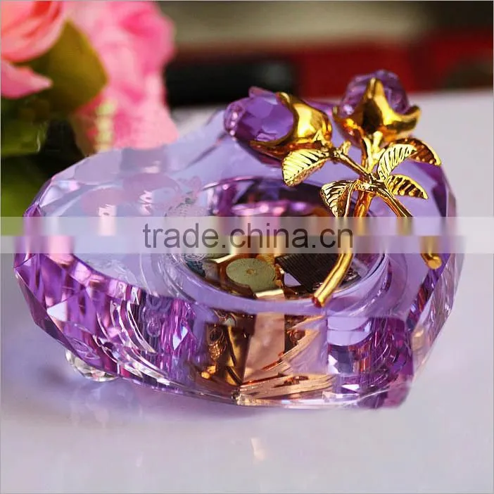 Crystal Heart Shape Music Box for Wedding Gift