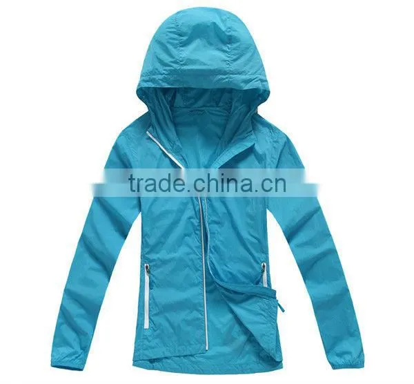 Womens waterproof hooded windbreaker