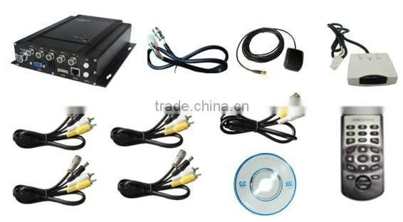 4 CH Full D1 H.264 3g wifi gps mobile DVR with 3.5" lcd