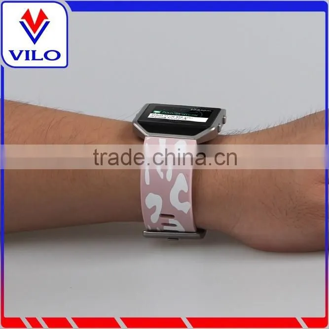 Customized Pattern Rubber Wrist Band Watch Strap For Fitbit Blaze, For Fitbit Blaze Silicone Band