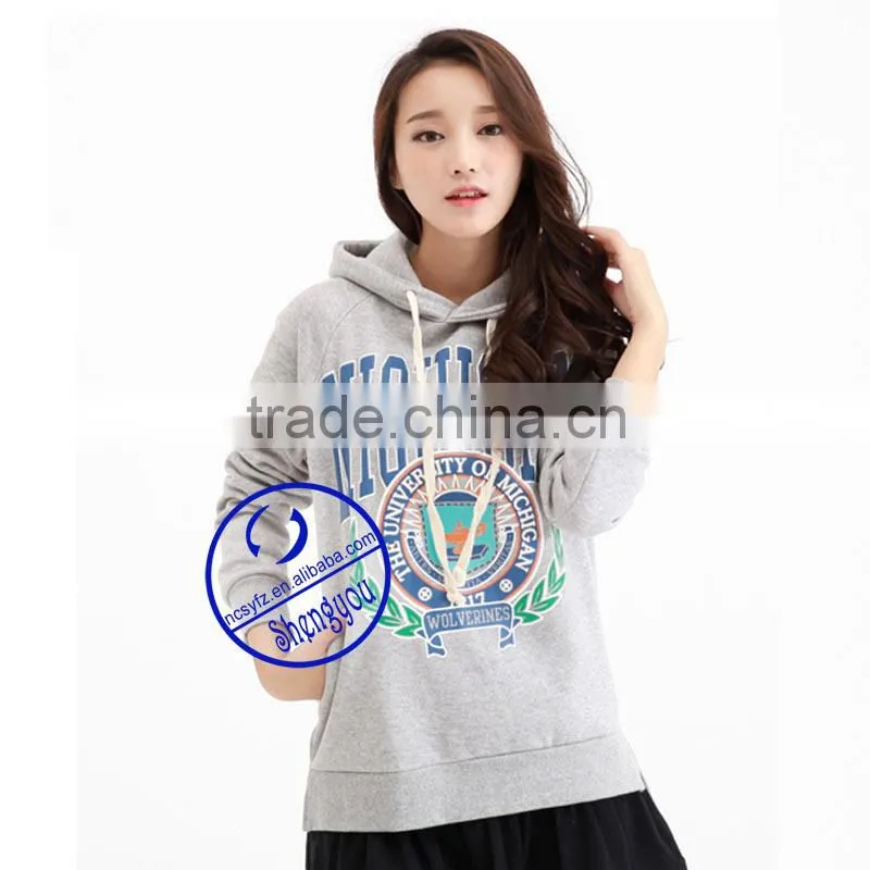 China clothing supplier custom grey hoodie wholesale printed hoodies