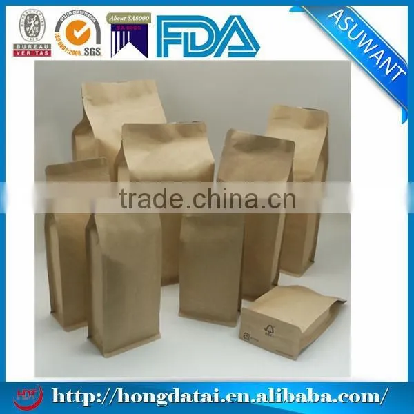 FDA certificated custom food brown packaging paper bag