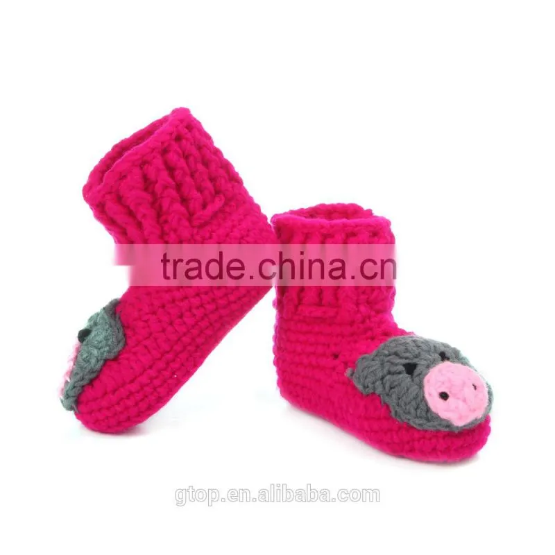 Baby Handmade Crochet Boots Shoes Supplier for 1-10 months old B-0009