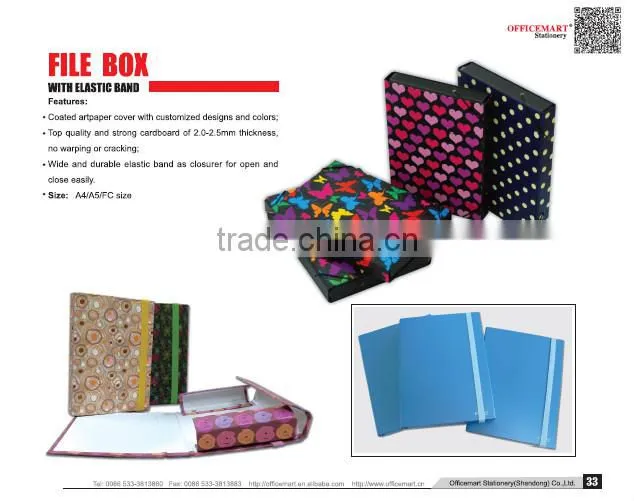 A5 file box with stretch bands