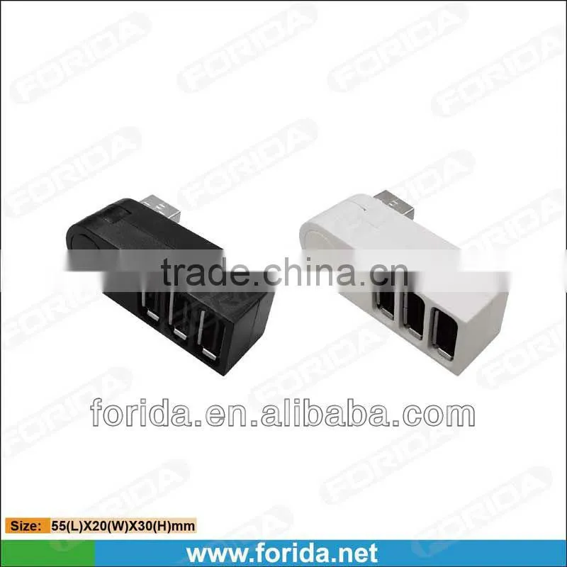 Mini rotation 3 ports USB hubs adaptor for Notebook pc