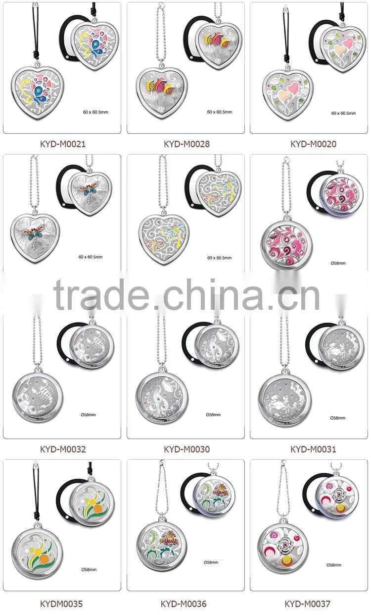 folding cosmetic silver magic make up mirror metal pocket mirror