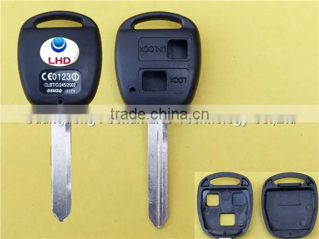 Blank 2 Button Remote Key Case for Toyota Corolla Camry Prado RAV4 FOB Shell TOY47 blade