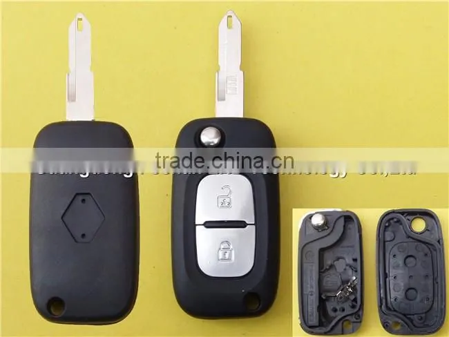 Cheap folding key blank For Renault 2 button remote flip key case fob with 206 blade