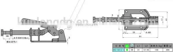 Top SK3-021Z-3 Rubber Toggle Clamp push pull