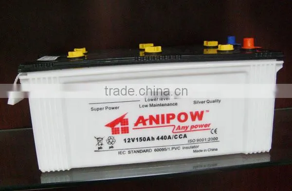 OEM/ODM truck battery n150 12v 150ah battery for car