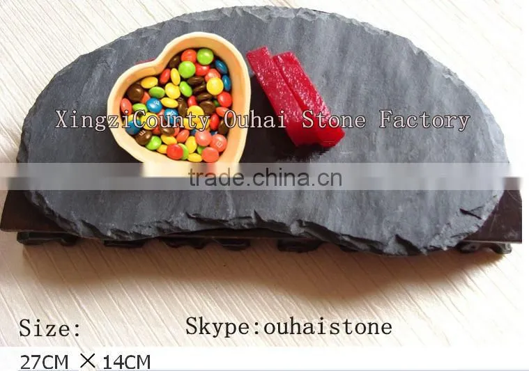 New 2014 Modern square slate flat tray on wood holder