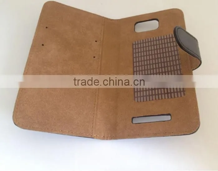Hot selling high class PU leather phone case with stand in Dongguan