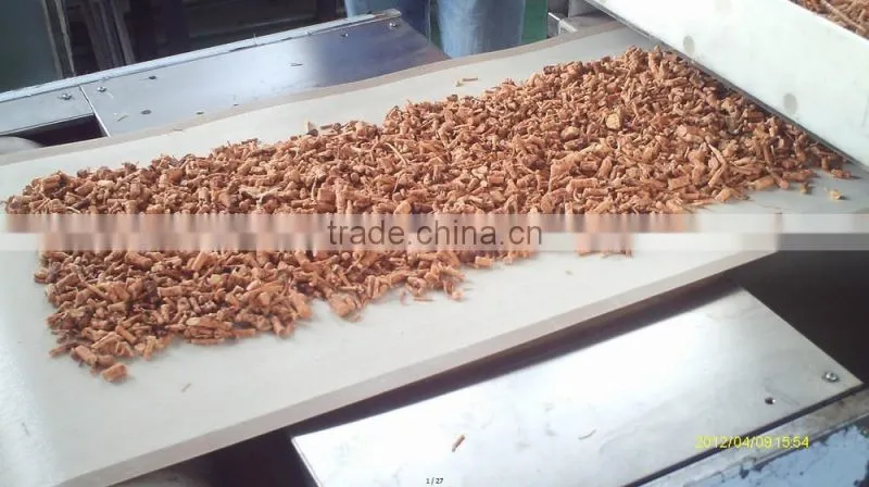 industrial continous feeding microwave coffee bean/nuts roasting machine
