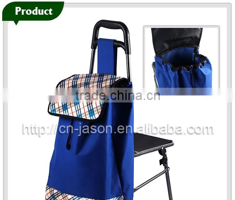 very popular foldable trolley shopping bags wholesale C3D-PU