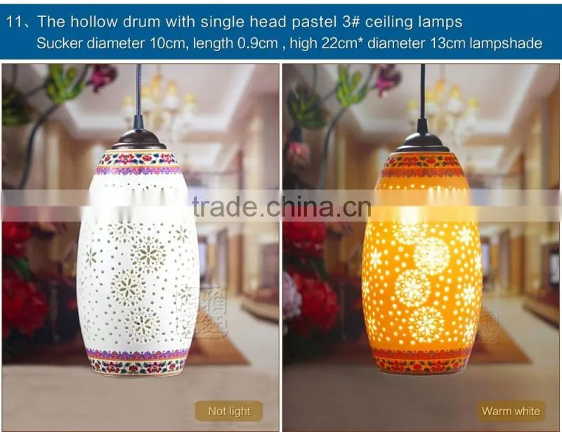 Jingdezhen Hollow Ceramic decorative hanging pendant light