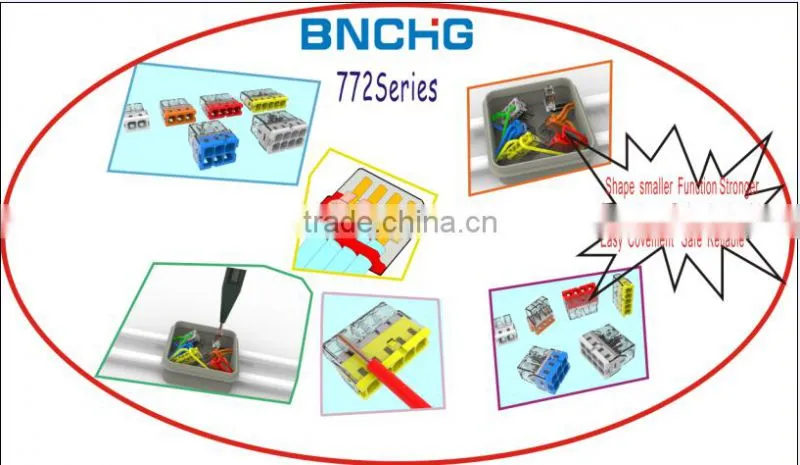 2016 new design equivalent wago 2273-204 4pin connector cable for cctv camera cable in stock