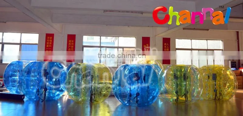 2016 new design 0.8mm PVC/TPU inflatable bumper ball, body zorb, soccer bubble ball