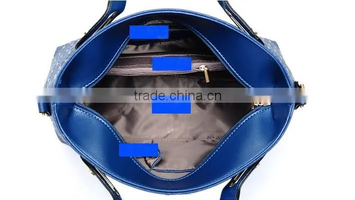 2016 New designer China high quality elegent PU leather bags set women tote bags 4 pcs women handbags set for