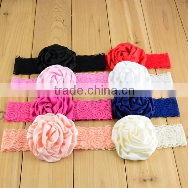 handmade knit big flower baby crochet headbands