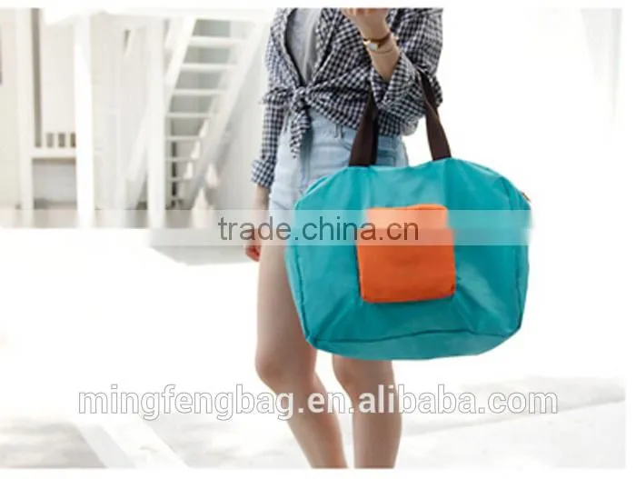 Custom Fashionable Nylon Folding Sling Shoulder Shopping Storage Bag