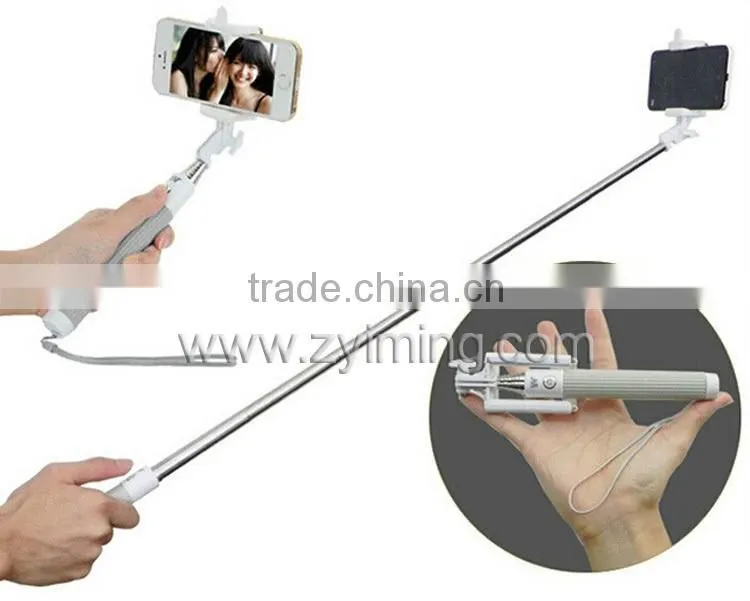 Zyiming 2015 trending hot products colorful foldable selfie stick YM-Z07-6 carbon fiber selfie stick for smart phone