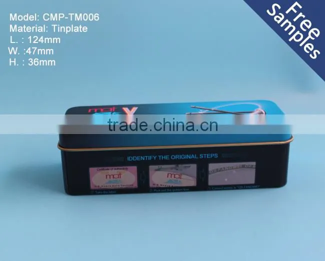 Rectangle tinplate metal valve kit tin box