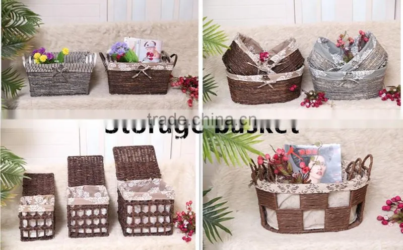 Gift Basket Handmade Paper Rope Basket With Liner