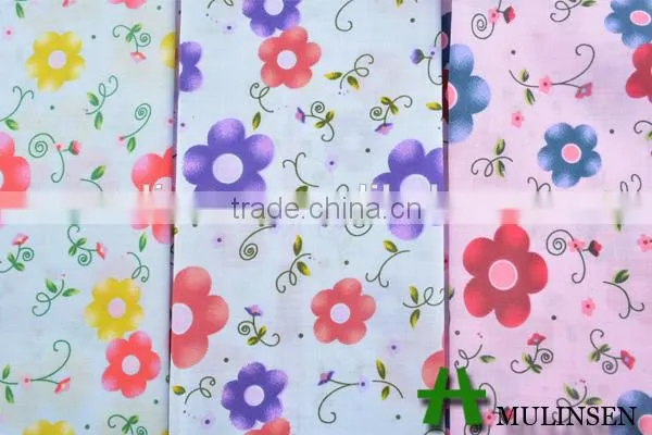Shaoxing Textile 45s*45s fresh pattern fabric with 90gsm, floral tc fabrics