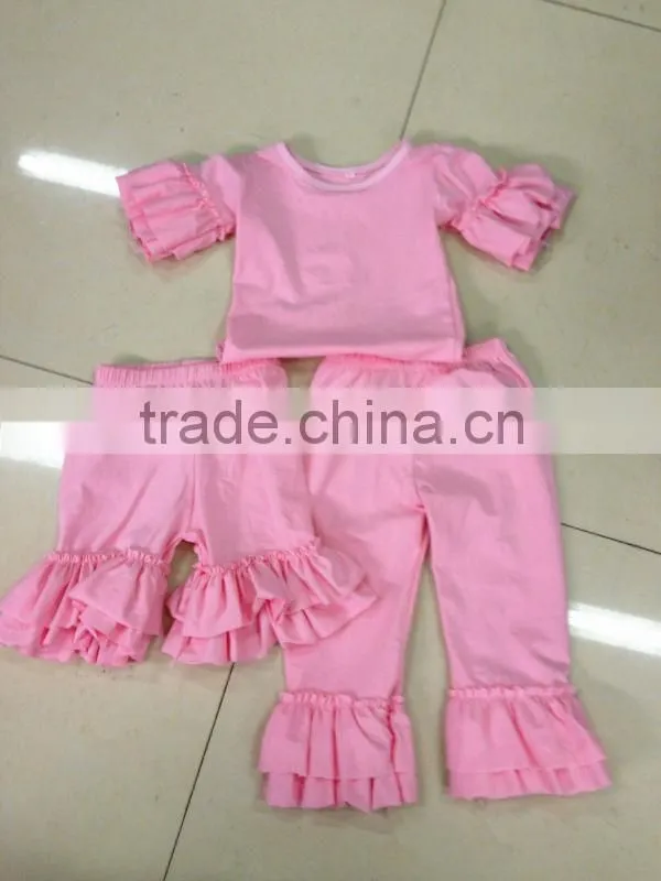 Wholesale baby clothes baby chevron ruffle shirt 100% cotton baby 3/4 ruffle shirts