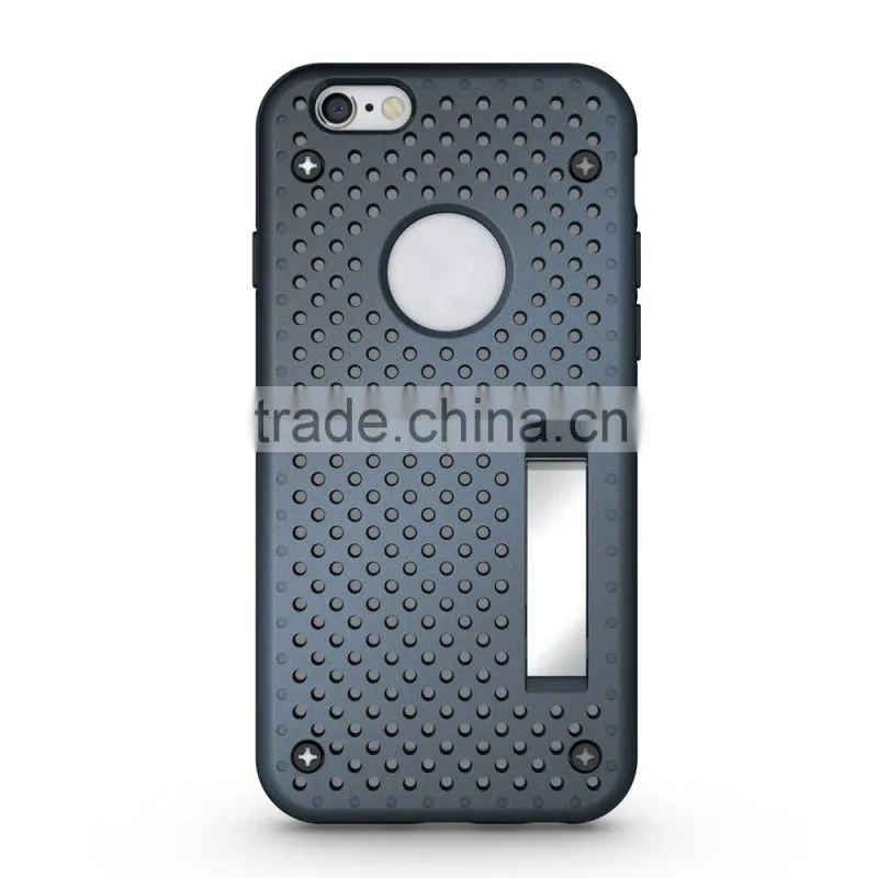 Durable Quick heat dispelling TPU PC 2 in 1 hybrid armor ultra thin case for iphone 6 6s plus