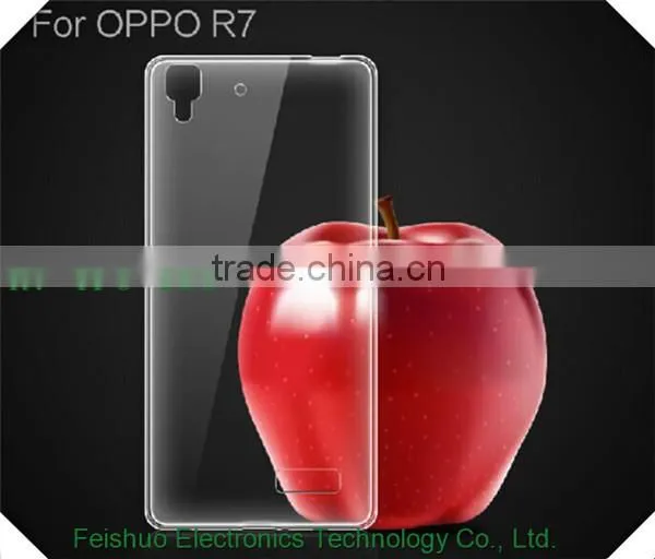 0.5mm Ultra Thin Transparent Crystal TPU Soft Case For OPPO R7