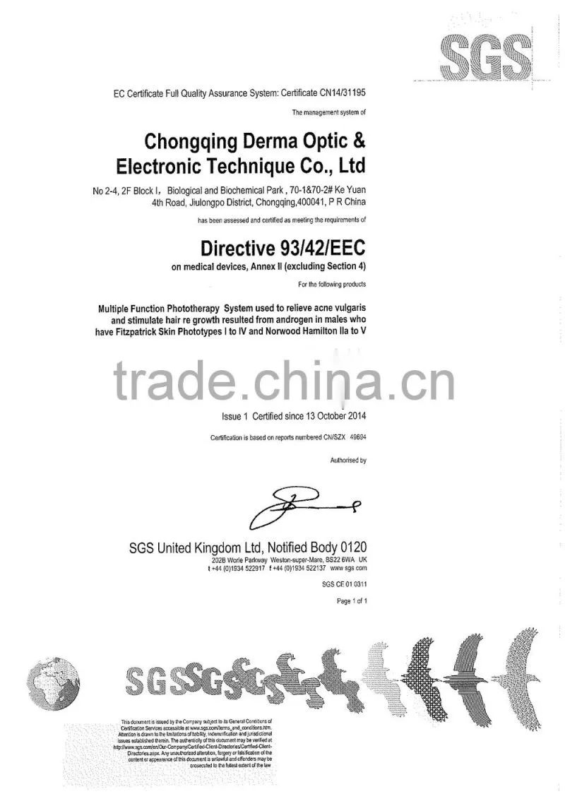 Hair Growth-Multi-Function Phototherapy System with CE approval