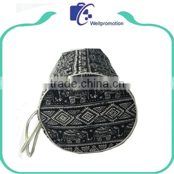Ethnic style 12oz canvas drawstring round backpack