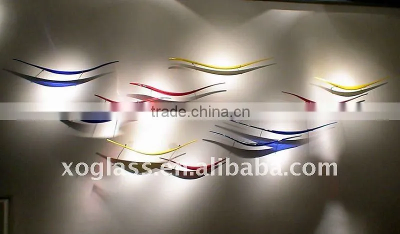 hand blown glass art wall decoration xo-8818 and crystal wall decoration