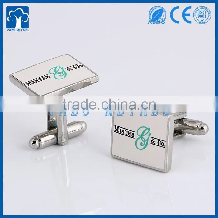 custom metal silver cufflink