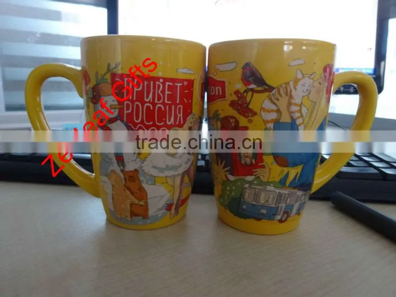 2015 new style fashion customized LOGO print magic cup coffee mugs