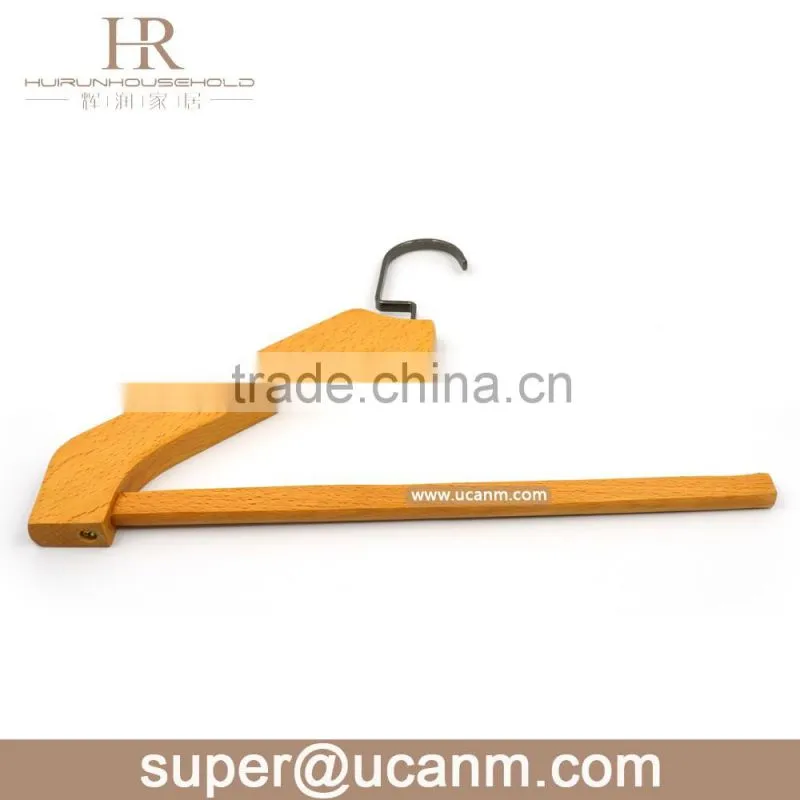 HRW-G362N beech wooden pant hanger