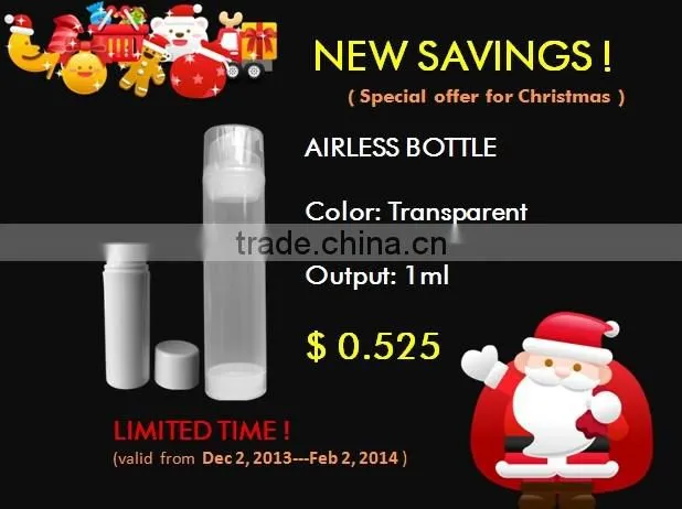 HOT SALE 150ml transparent cylinder airless bottle with good quality only 0.525usd per set