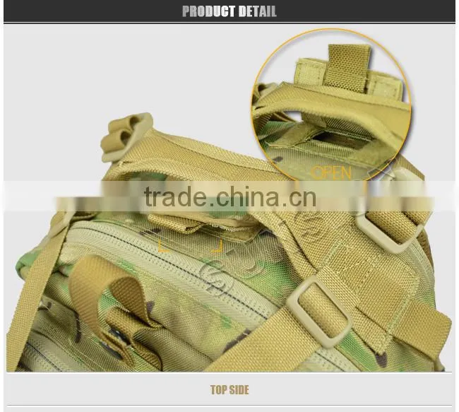 1000D waterproof fabric Military Tactical Backpack stitched with nylon