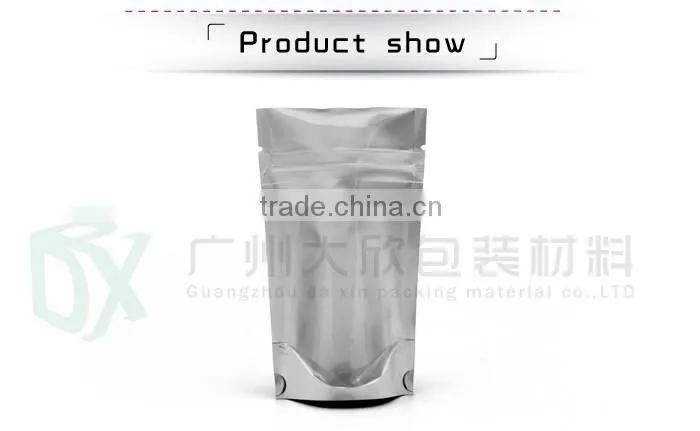 Top quality food Industrial Use CMYK printed plastic resealable aluminum foil packaging bag for food