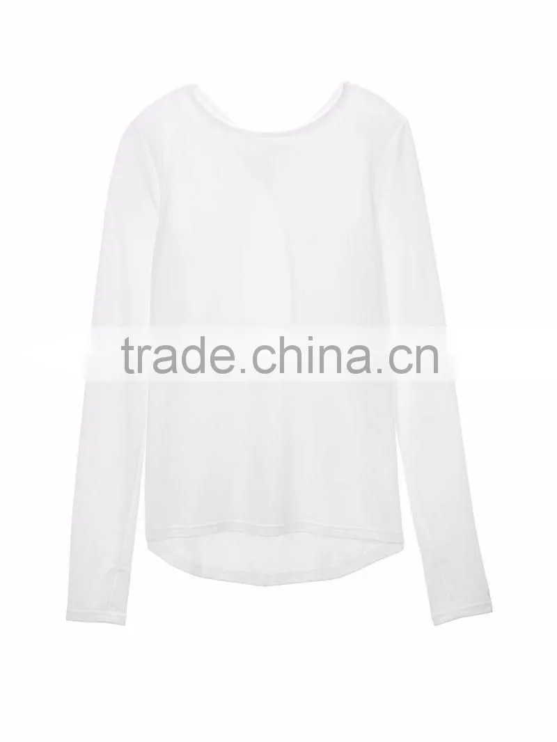 women clothing wholesale custom blouses t shirt trendy casual girls plain long sleeve t shirts grey