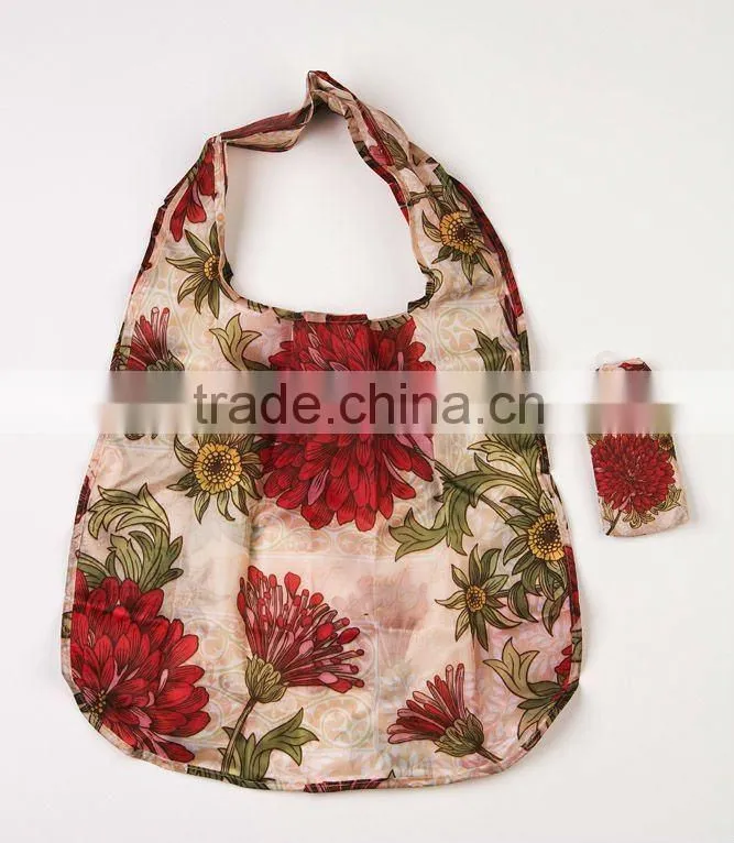 170T suprior quality polyester reusable folding shopping bags