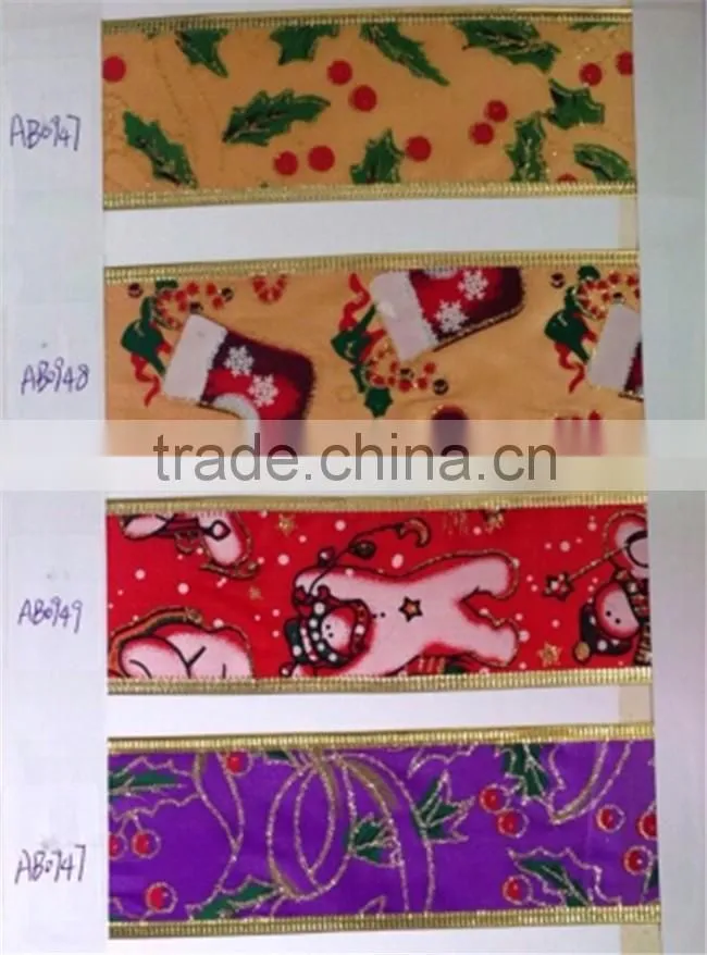 2016 Elegant 2.25 inches Wired Edge Ribbon Flower For Christmas,Wired Edge Ribbon Decoration Flower for Different Holidays.