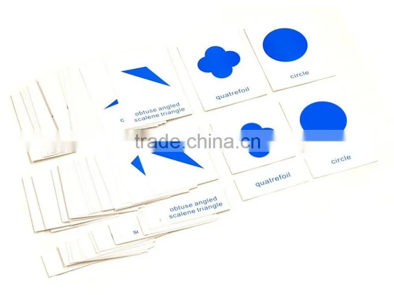 Montessori learning tools for geometric cabinet nomenclature cards