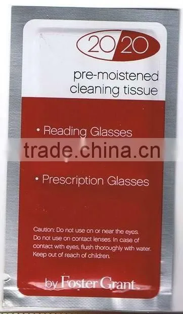 eyeglass cleaning wipe-individually wrapped lens,sunglasses cleaner