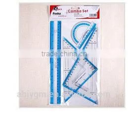 4 Pieces students Plastic Ruler Set/geometry set/school geometry set