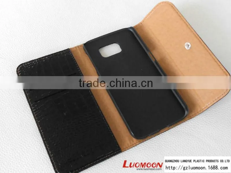 Luxury Crocodile Leather Vein Butterfly Knot Case for S4 S5 S6