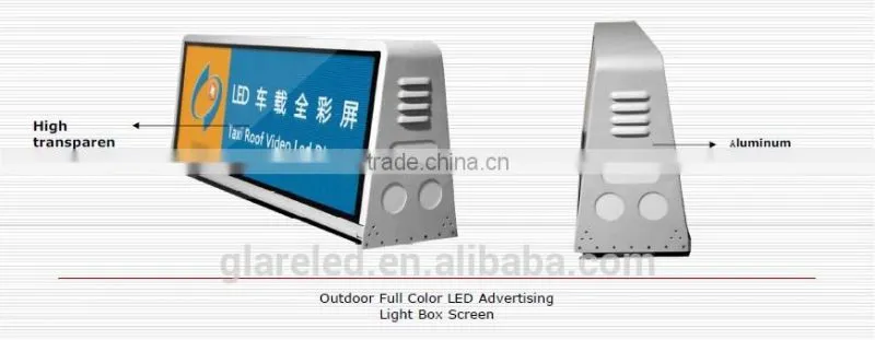 Wifi 3G advertising panels display led taxi roof sign