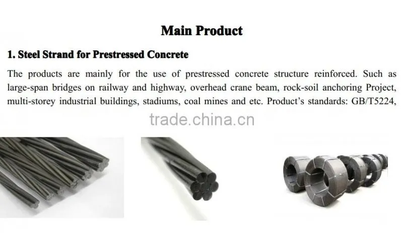 PC Steel Wire Strand 1X7